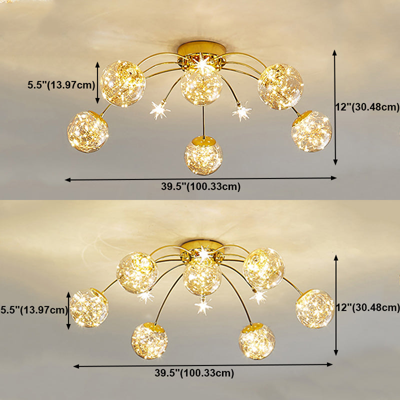 Contemporánea de lámpara de altura de la esfera de la esfera de la luz de vidrio de montura de vidrio en oro