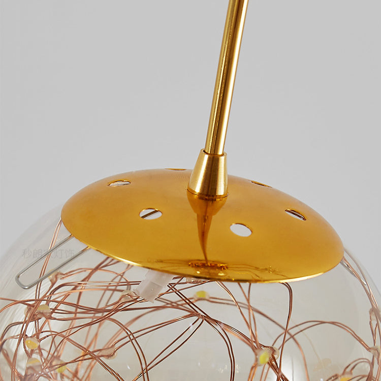 Contemporánea de lámpara de altura de la esfera de la esfera de la luz de vidrio de montura de vidrio en oro