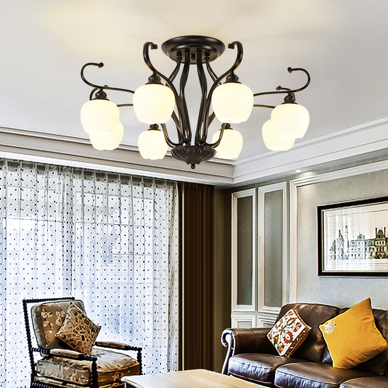 Decorative Sphere Flush Light Fixture Glass Flush Mount Lights for Living Room