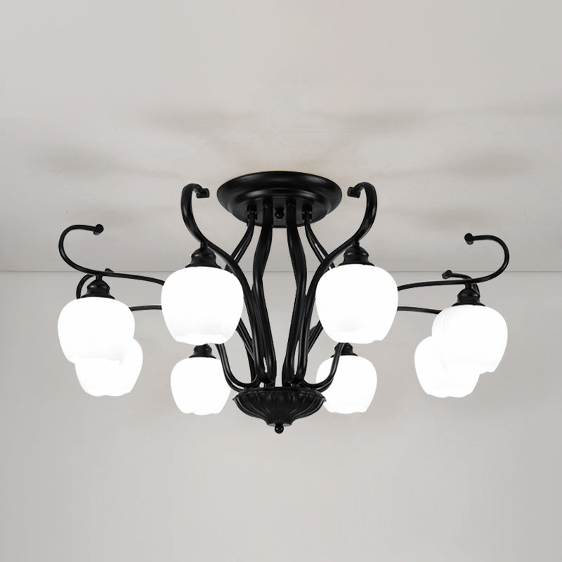 Decorative Sphere Flush Light Fixture Glass Flush Mount Lights for Living Room