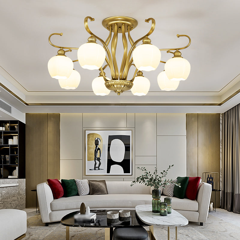 Decorative Sphere Flush Light Fixture Glass Flush Mount Lights for Living Room