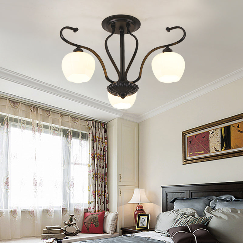 Decorative Sphere Flush Light Fixture Glass Flush Mount Lights for Living Room