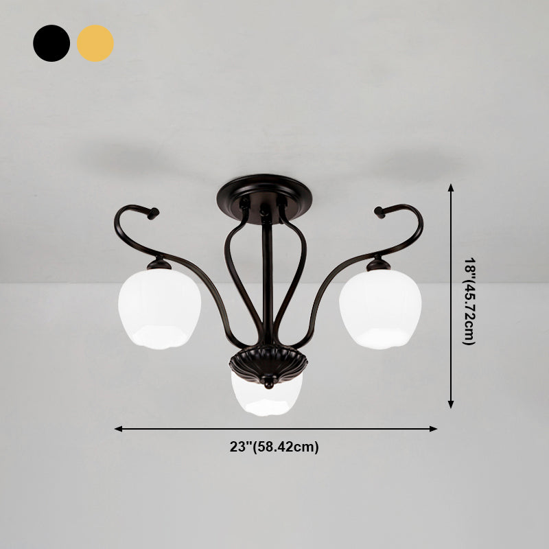 Decorative Sphere Flush Light Fixture Glass Flush Mount Lights for Living Room