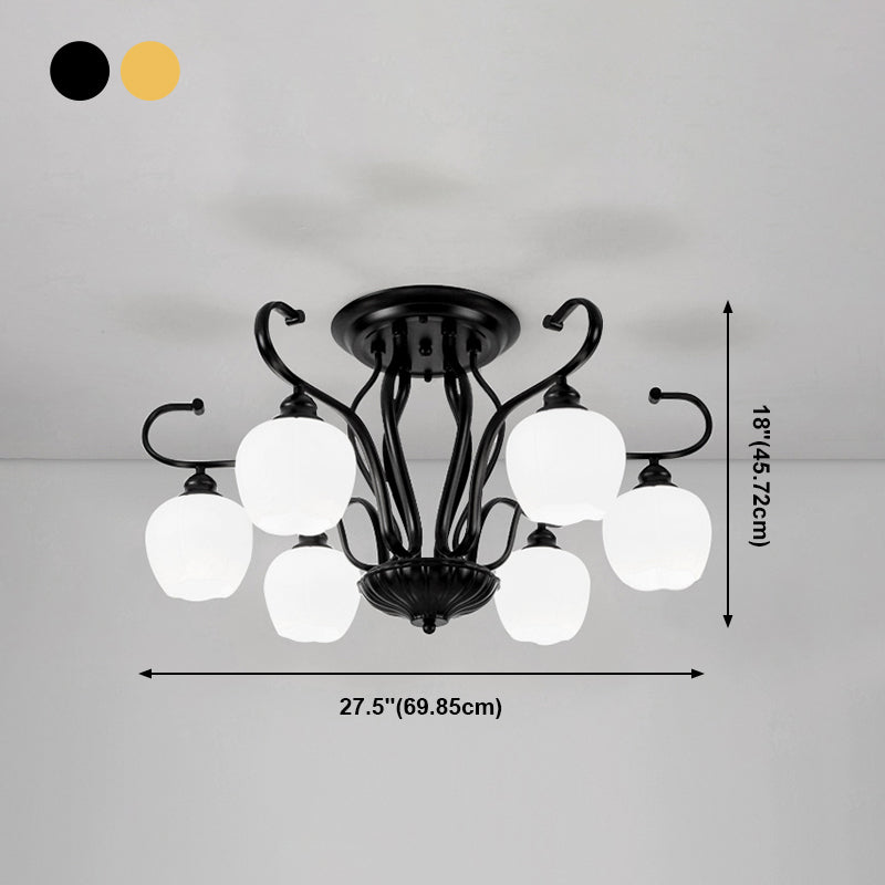 Decorative Sphere Flush Light Fixture Glass Flush Mount Lights for Living Room
