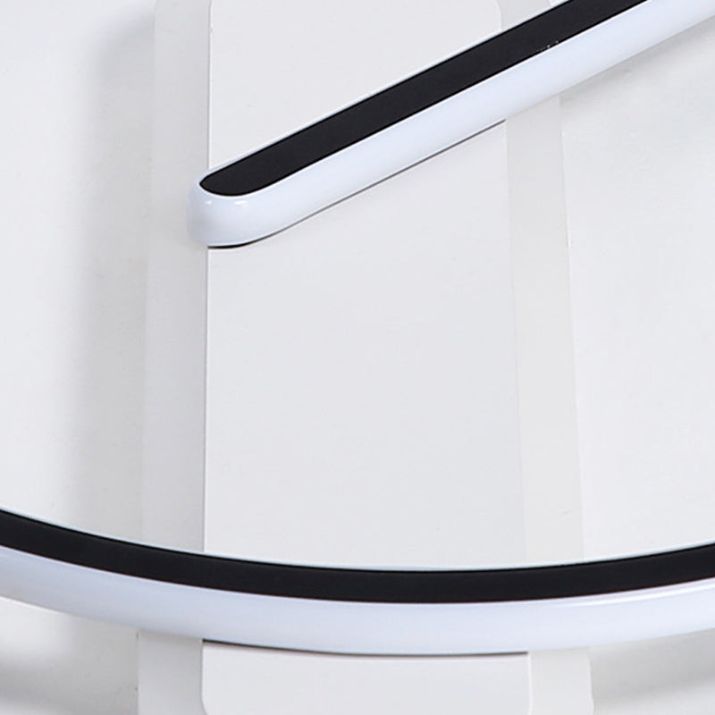 Zeitgenössische Flush-Leuchten Taktförmige 2 leichte Metallspüschmontagelampen in Schwarz