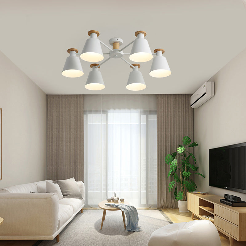 Moderne Kegelschatten Deckenlampe Metall mehrköpfige Deckenbeleuchtung für Restaurant