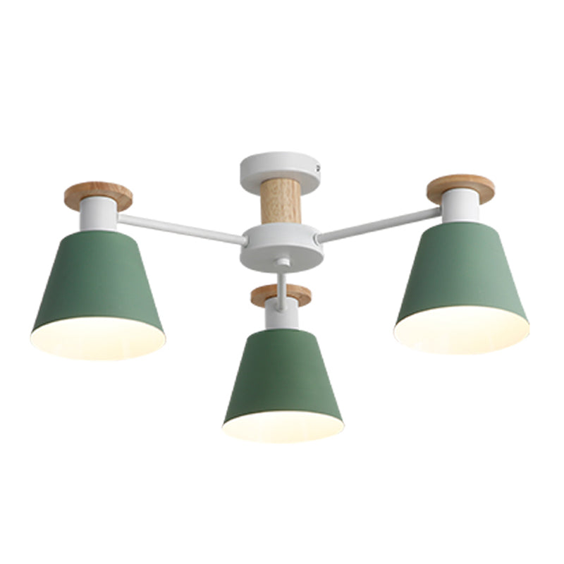 Moderne Kegelschatten Deckenlampe Metall mehrköpfige Deckenbeleuchtung für Restaurant