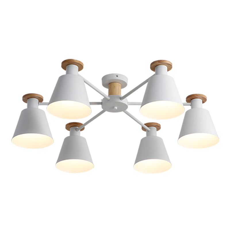 Moderne Kegelschatten Deckenlampe Metall mehrköpfige Deckenbeleuchtung für Restaurant