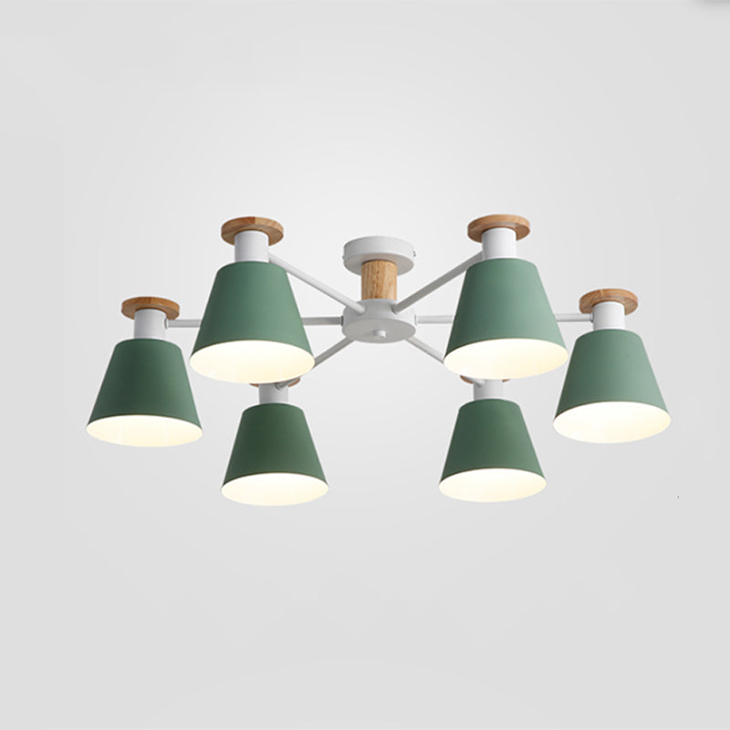 Moderne Kegelschatten Deckenlampe Metall mehrköpfige Deckenbeleuchtung für Restaurant