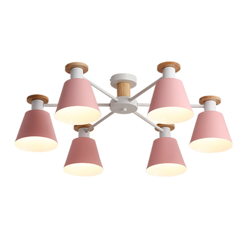 Moderne Kegelschatten Deckenlampe Metall mehrköpfige Deckenbeleuchtung für Restaurant