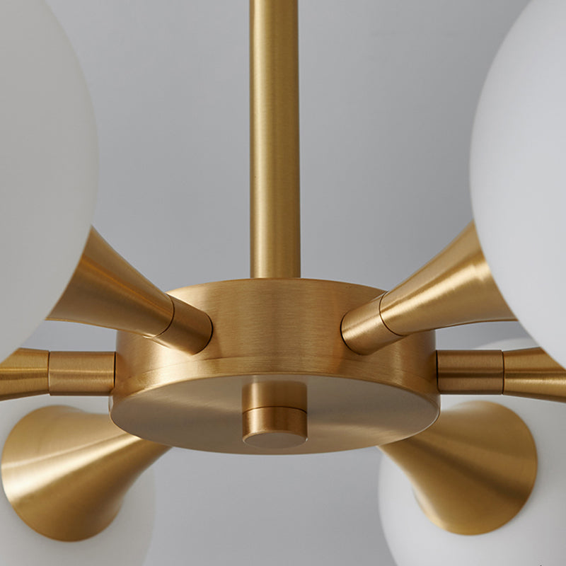 Contemporary Sphere Flush Light Fixture Glass Flush Mount Ceiling Fixture in Gold