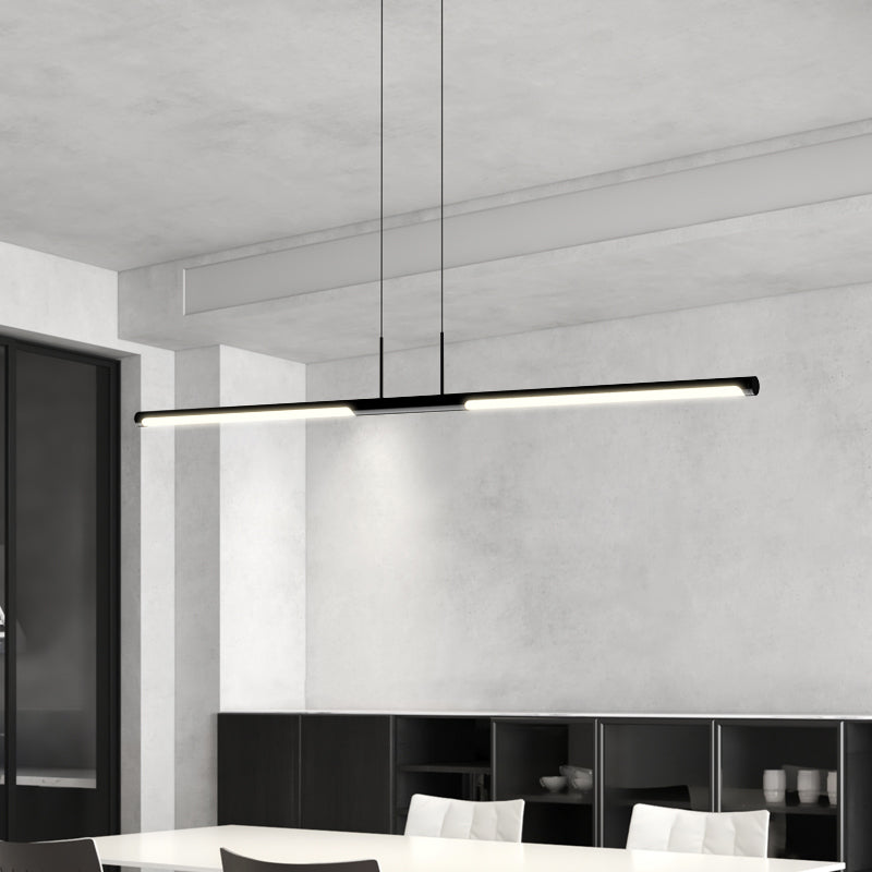 Moderner Stil linearer Anhänger Lichter Metall 2 leichte hängende Leuchten