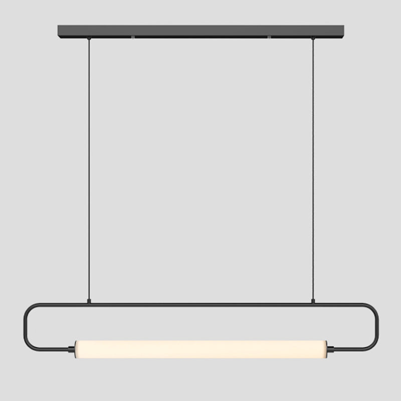 Modern Style Rectangle Island Light Fixture Metal 1- Light Island Pendant Light