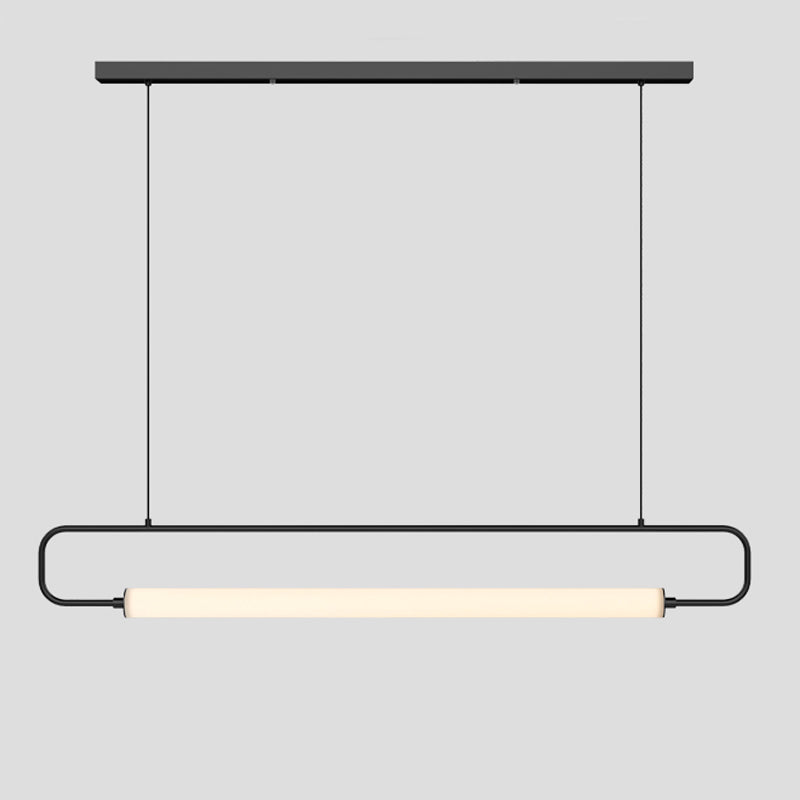 Modern Style Rectangle Island Light Fixture Metal 1- Light Island Pendant Light