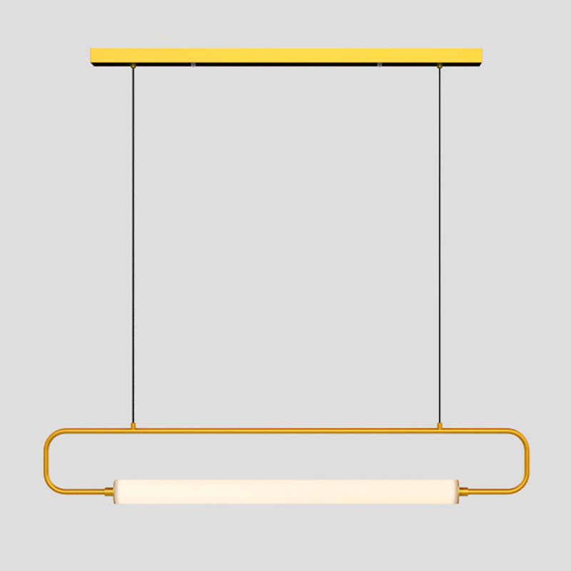 Modern Style Rectangle Island Light Fixture Metal 1- Light Island Pendant Light