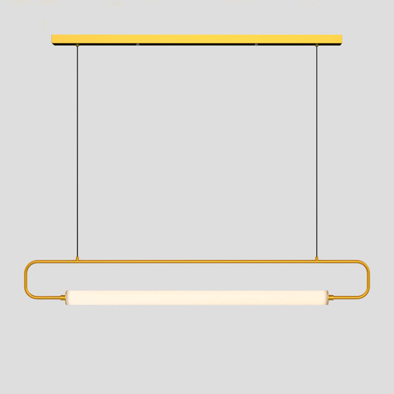 Modern Style Rectangle Island Light Fixture Metal 1- Light Island Pendant Light