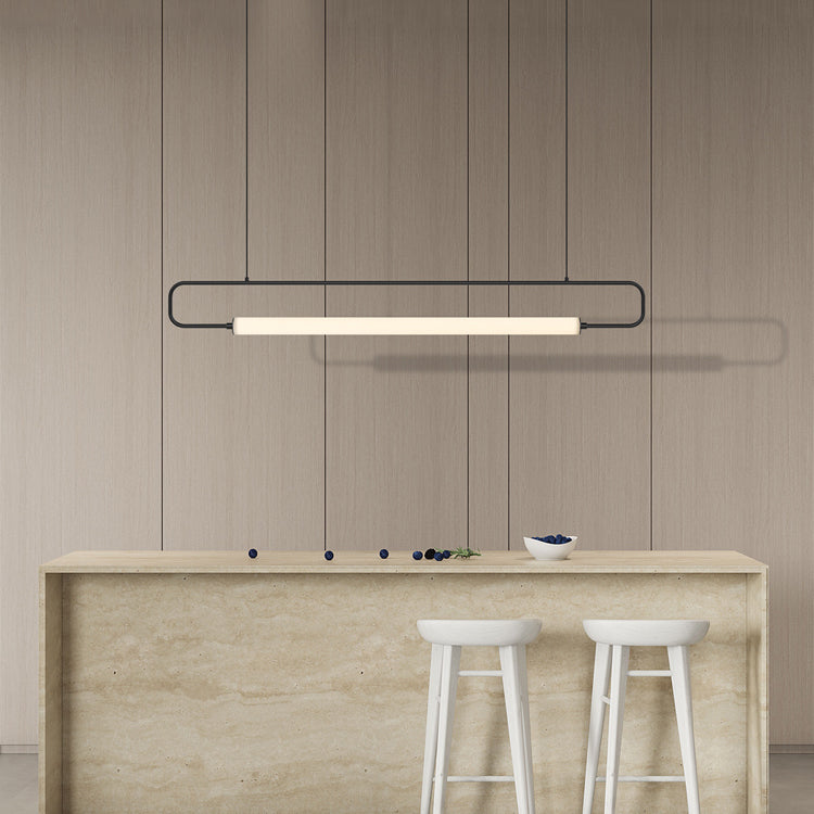 Modern Style Rectangle Island Light Fixture Metal 1- Light Island Pendant Light