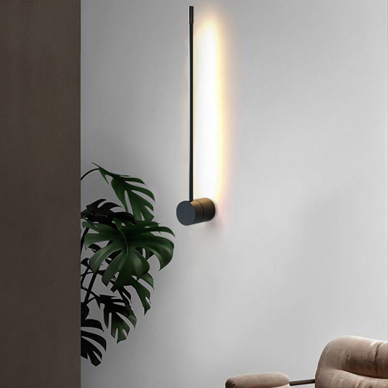 Linear Shade Metal Wall Sconce Modern Style 2- Lights Wall Mount Light Fixture in Black