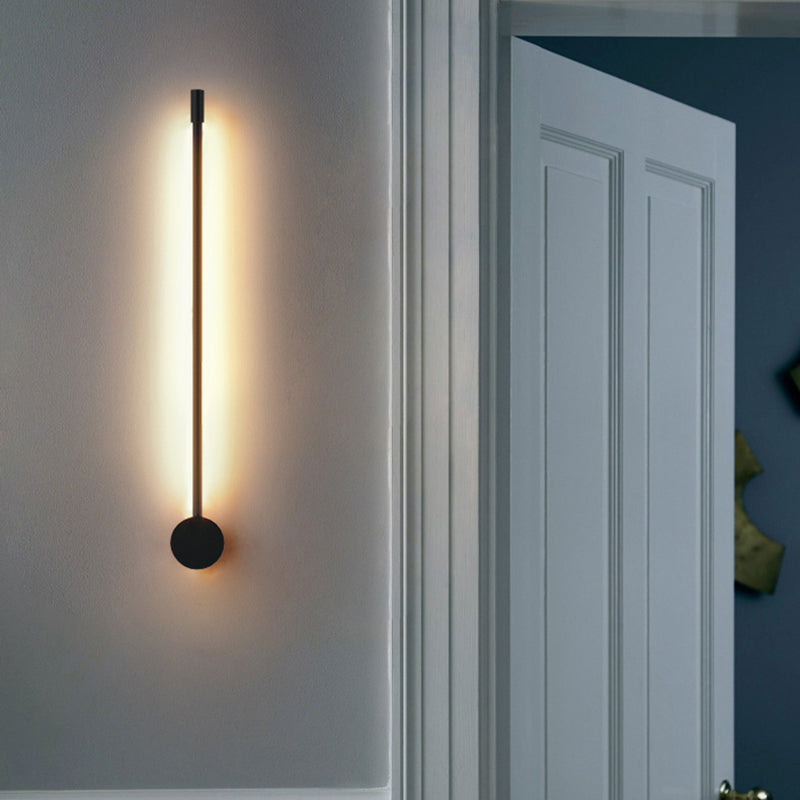 Linear Shade Metal Wall Sconce Modern Style 2- Lights Wall Mount Light Fixture in Black