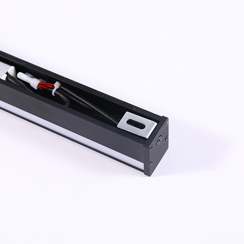 Linearer Schatten Metall Wandleuchter moderner Stil 1-Licht-Wandmontage Leuchte in Schwarz