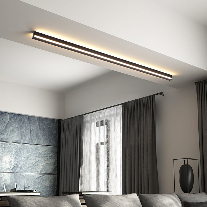 Linearer Schatten Metall Wandleuchter moderner Stil 1-Licht-Wandmontage Leuchte in Schwarz