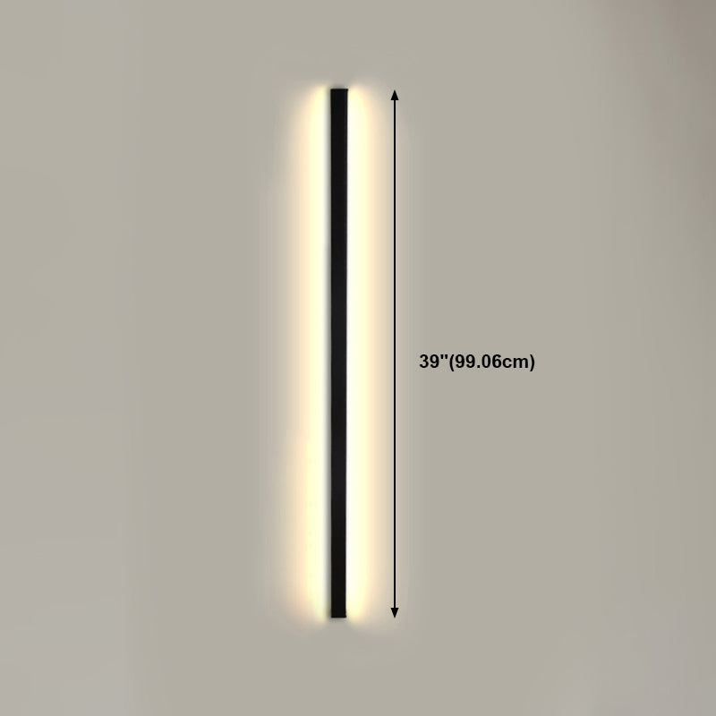 Linearer Schatten Metall Wandleuchter moderner Stil 1-Licht-Wandmontage Leuchte in Schwarz