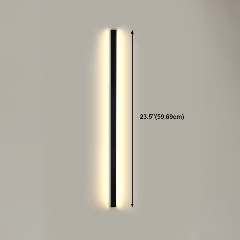 Linearer Schatten Metall Wandleuchter moderner Stil 1-Licht-Wandmontage Leuchte in Schwarz