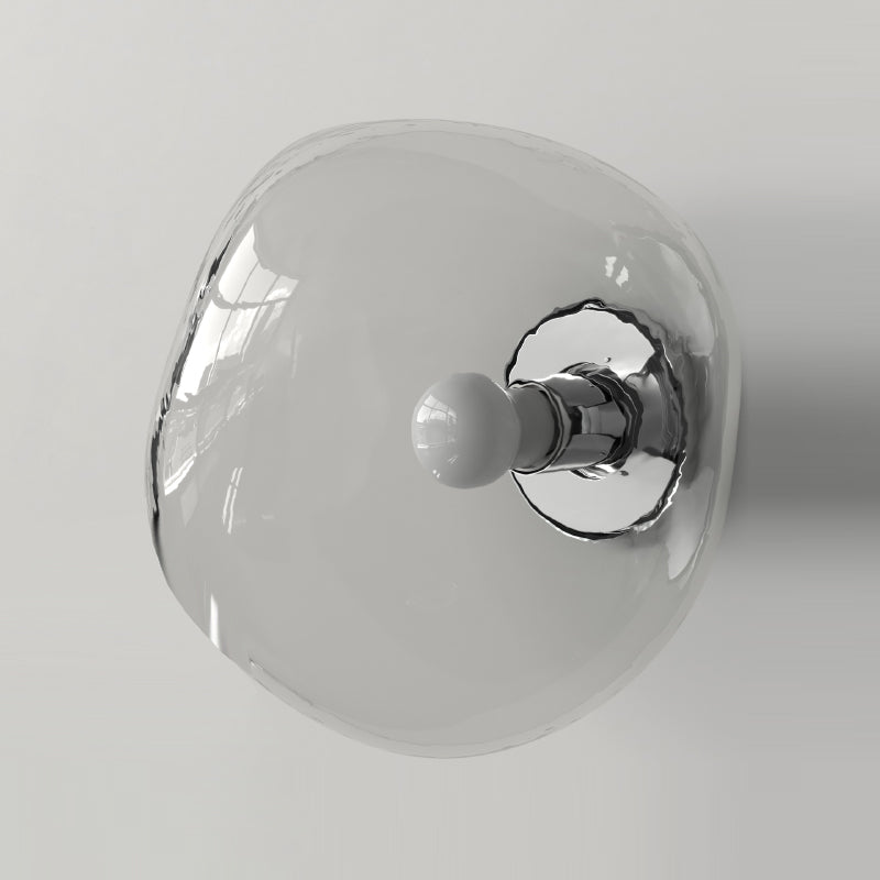 Minimalist Rock Shaped Wall Lamp Hand-Blown Glass 1-Light Foyer Sconce Light