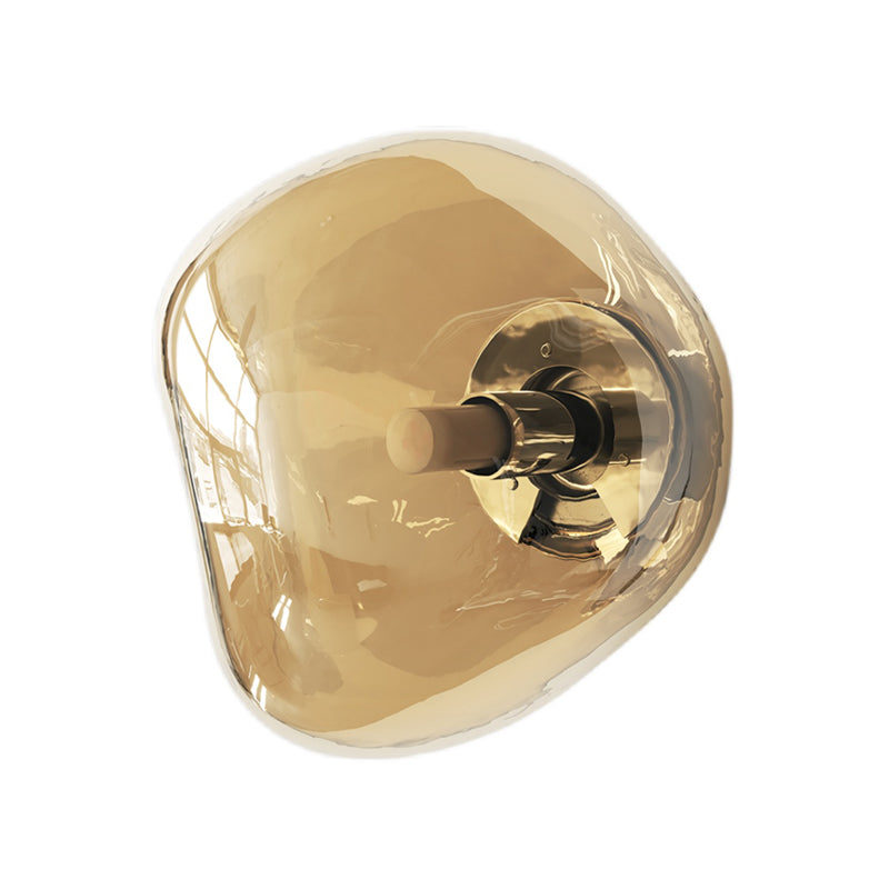 Minimalist Rock Shaped Wall Lamp Hand-Blown Glass 1-Light Foyer Sconce Light