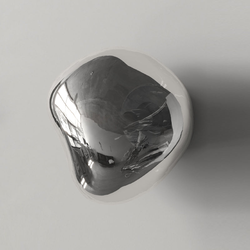 Minimalist Rock Shaped Wall Lamp Hand-Blown Glass 1-Light Foyer Sconce Light