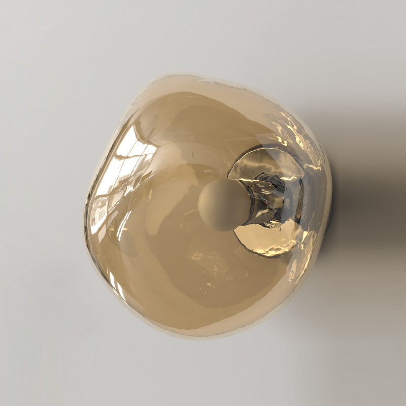 Minimalist Rock Shaped Wall Lamp Hand-Blown Glass 1-Light Foyer Sconce Light