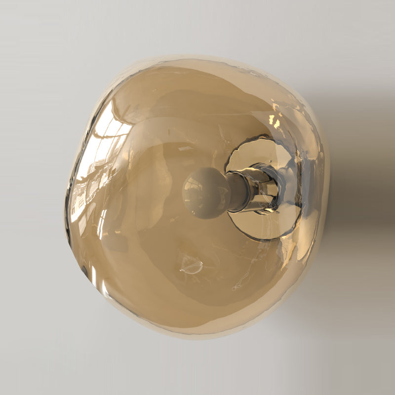 Minimalist Rock Shaped Wall Lamp Hand-Blown Glass 1-Light Foyer Sconce Light