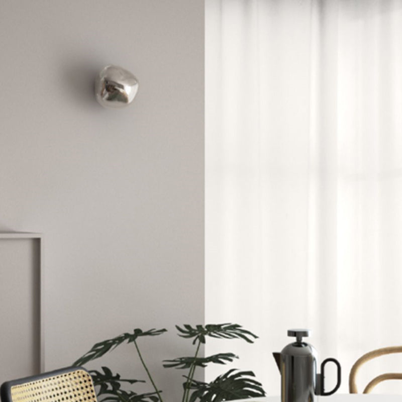 Minimalist Rock Shaped Wall Lamp Hand-Blown Glass 1-Light Foyer Sconce Light