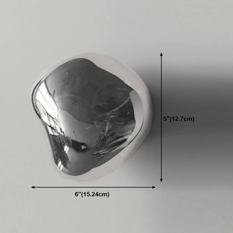 Minimalist Rock Shaped Wall Lamp Hand-Blown Glass 1-Light Foyer Sconce Light