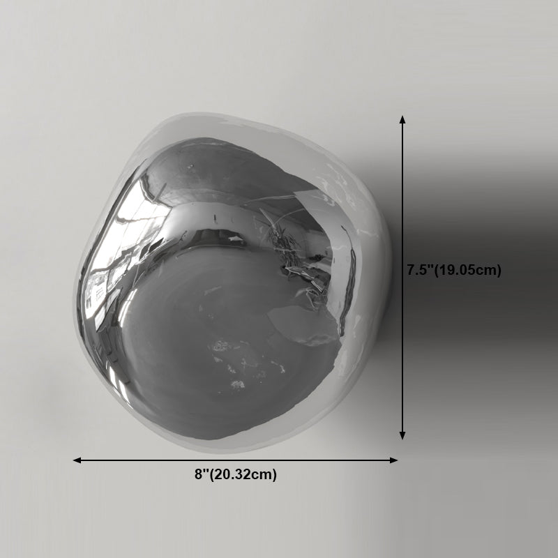 Minimalist Rock Shaped Wall Lamp Hand-Blown Glass 1-Light Foyer Sconce Light