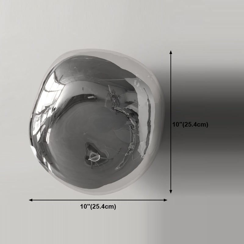 Minimalist Rock Shaped Wall Lamp Hand-Blown Glass 1-Light Foyer Sconce Light