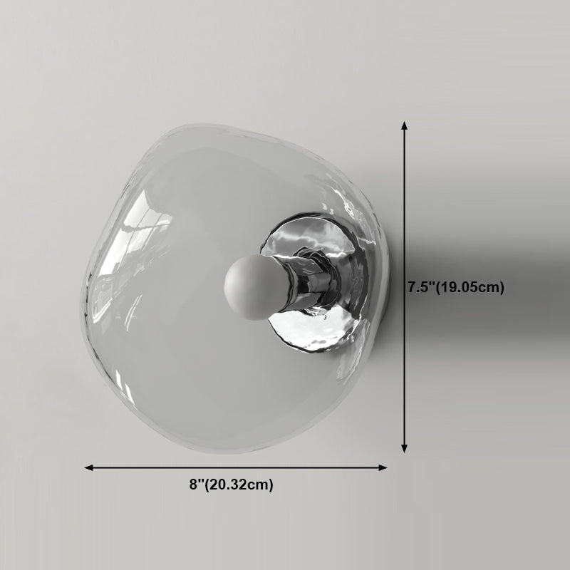 Minimalist Rock Shaped Wall Lamp Hand-Blown Glass 1-Light Foyer Sconce Light