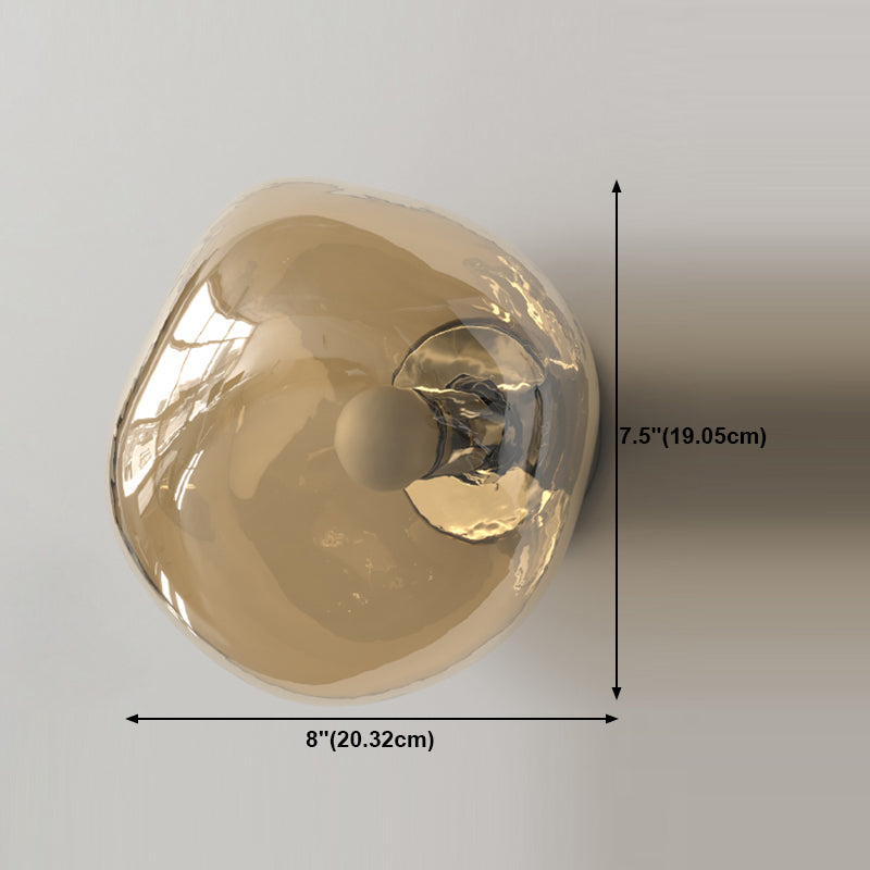 Minimalist Rock Shaped Wall Lamp Hand-Blown Glass 1-Light Foyer Sconce Light