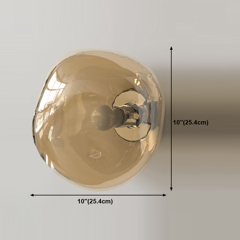 Minimalist Rock Shaped Wall Lamp Hand-Blown Glass 1-Light Foyer Sconce Light