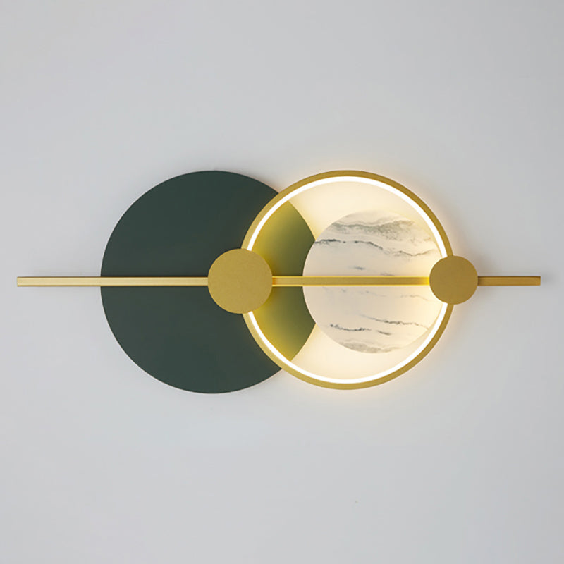 Round Shape Metal Wall Mounted Light Fixture Modern Style 1 Light Wall Light