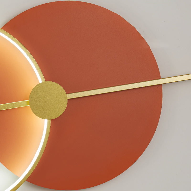 Round Shape Metal Wall Mounted Light Fixture Modern Style 1 Light Wall Light