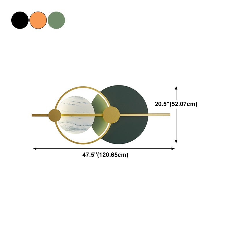 Round Shape Metal Wall Mounted Light Fixture Modern Style 1 Light Wall Light