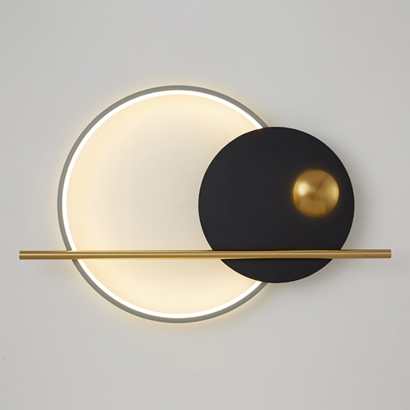 Round Shape Metal Wall Lights Modern Style Wall Mounted Light Fixtures