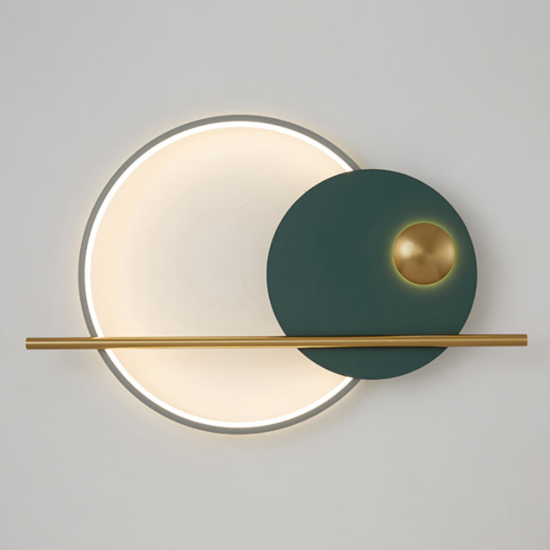 Round Shape Metal Wall Lights Modern Style Wall Mounted Light Fixtures