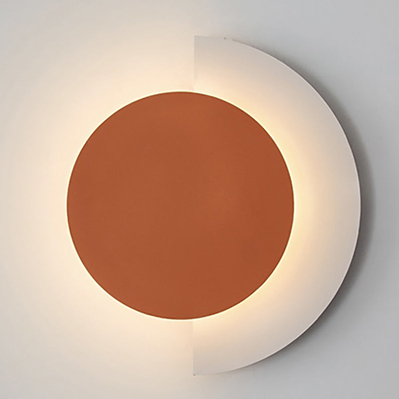 Round Shape Metal Wall Lights Modern Style Wall Mounted Light Fixtures