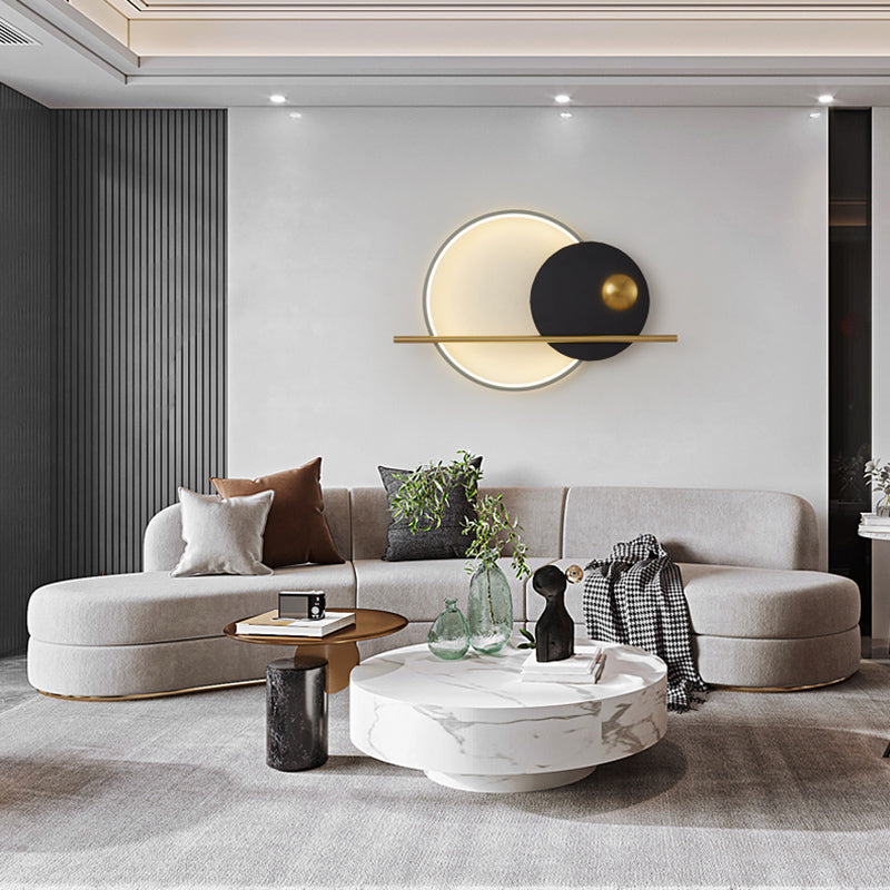 Round Shape Metal Wall Lights Modern Style Wall Mounted Light Fixtures