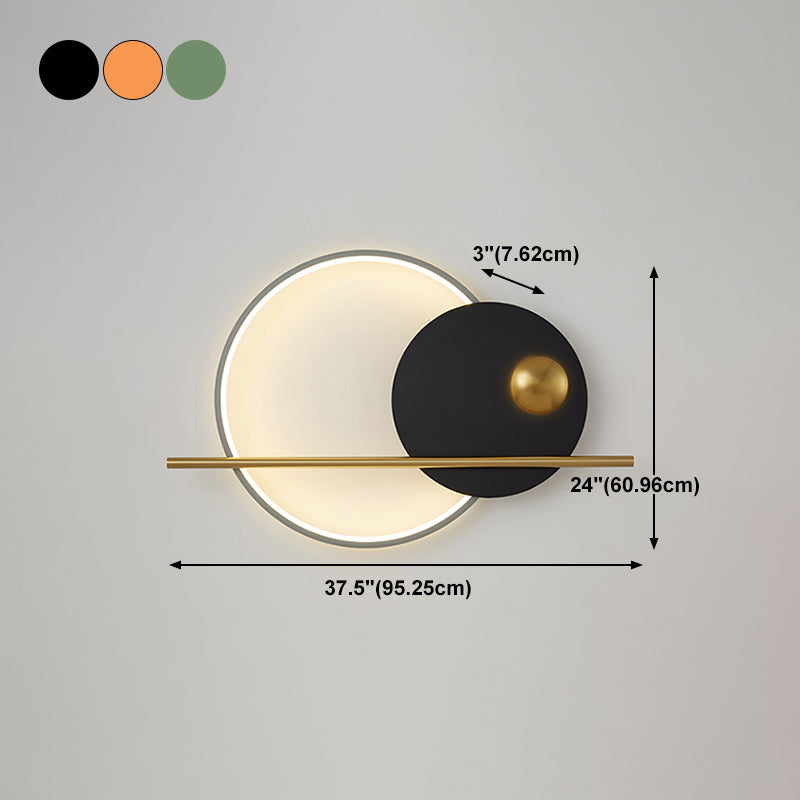 Round Shape Metal Wall Lights Modern Style Wall Mounted Light Fixtures