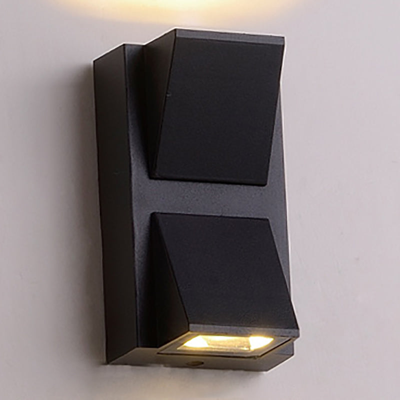 Multi Lights Geometric Wall Lights Modern Style Metal Wall Washer Sconce in Black