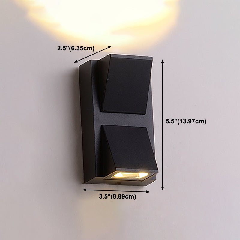 Multi Lights Geometric Wall Lights Modern Style Metal Wall Washer Sconce in Black