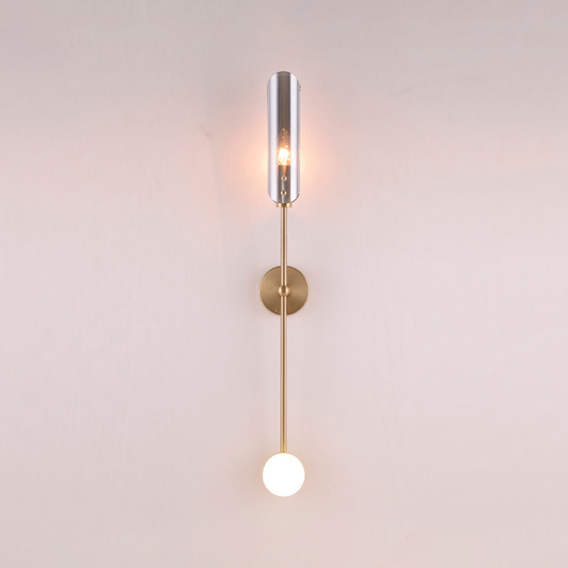 Nórdica Media de metal pared de pared de dorada de oro con vidrio para sala de estar